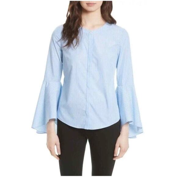 Milly Michelle Blue Bell Sleeve Blouse New With Tags Size 6 - Picture 1 of 7